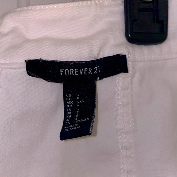 White Mini Denim Lace up Front Zip Back Skirt - Picture 7 of 9